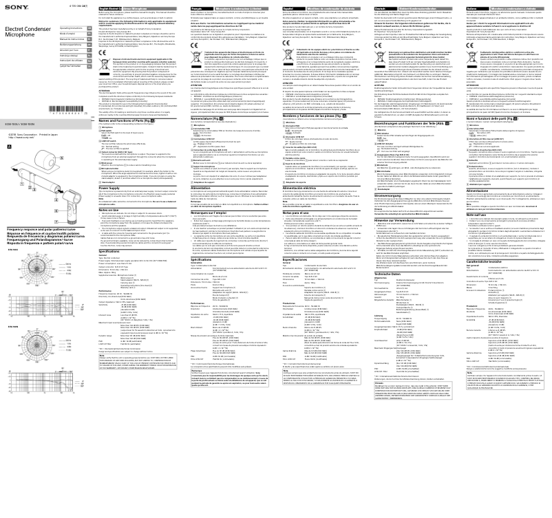 Page n°1 - Manuel utilisateur Sony ECM-100N