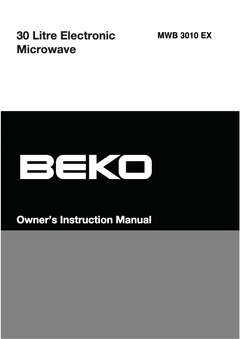 Page 1 de la notice Manuel utilisateur Beko MWB 3010 EX