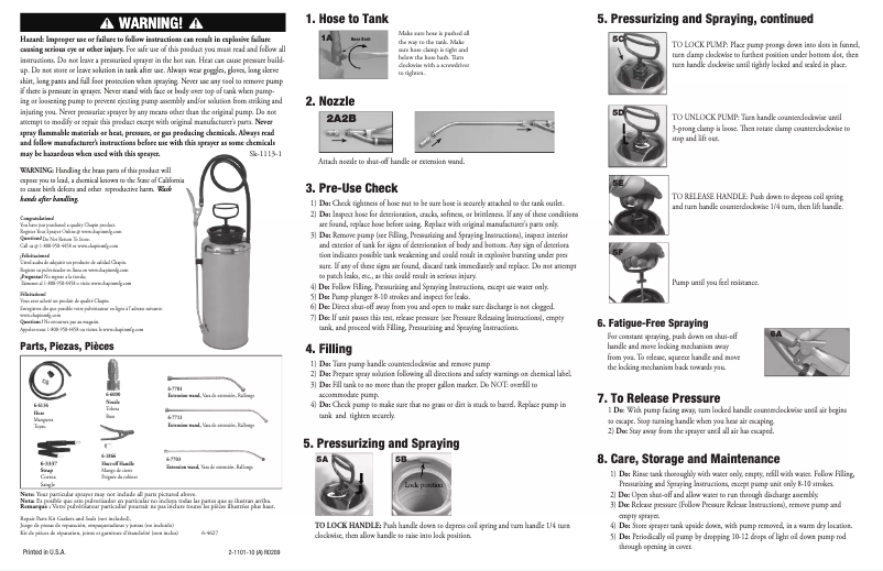 Page n°1 - Manuel utilisateur Chapin 1739