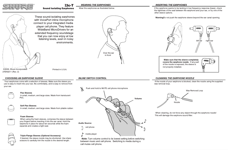 Page 1 de la notice Manuel utilisateur Shure PA754