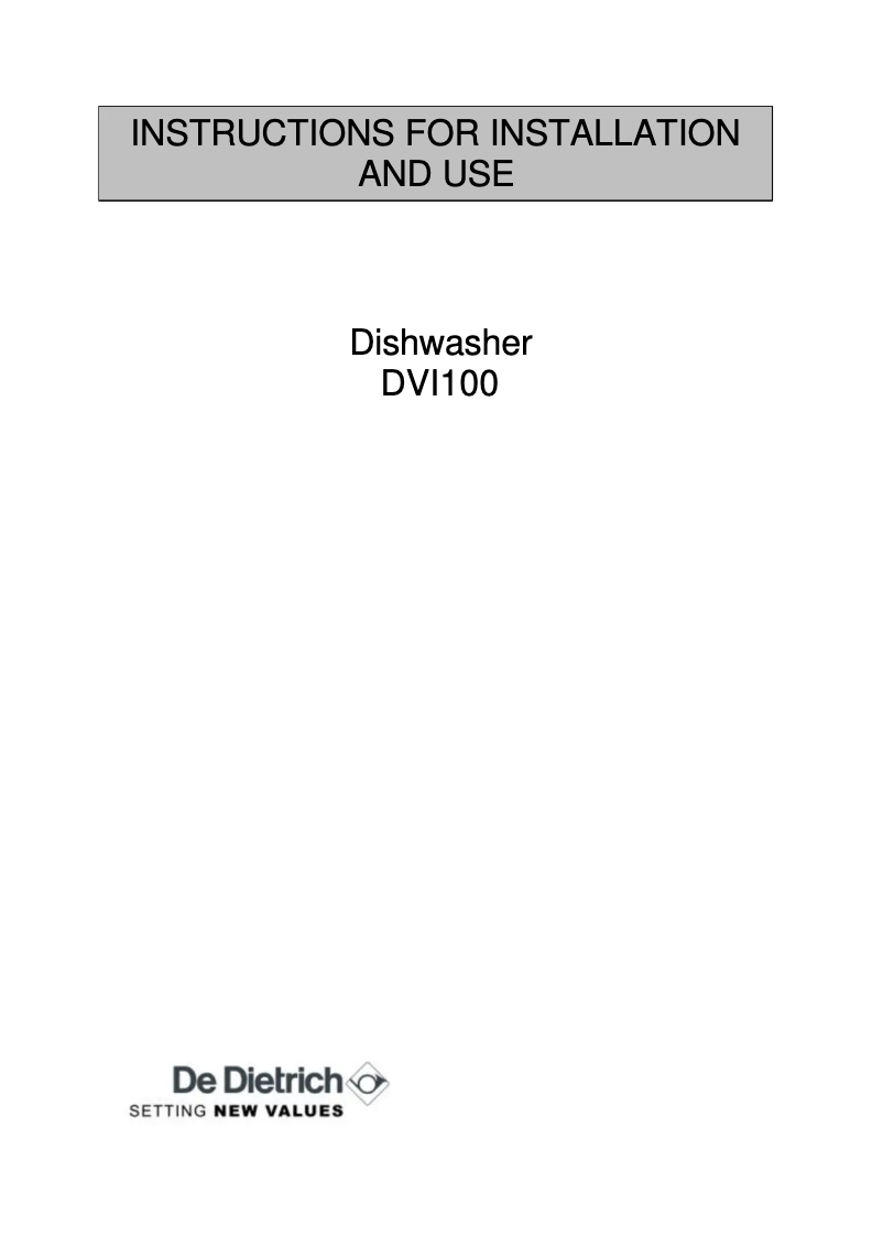 Imagen de la primera página del manual del dispositivo DVI100