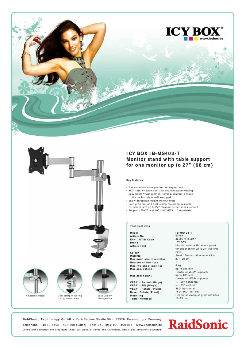 Página 1 del manual Ficha técnica Icy Box IB-MS403-T