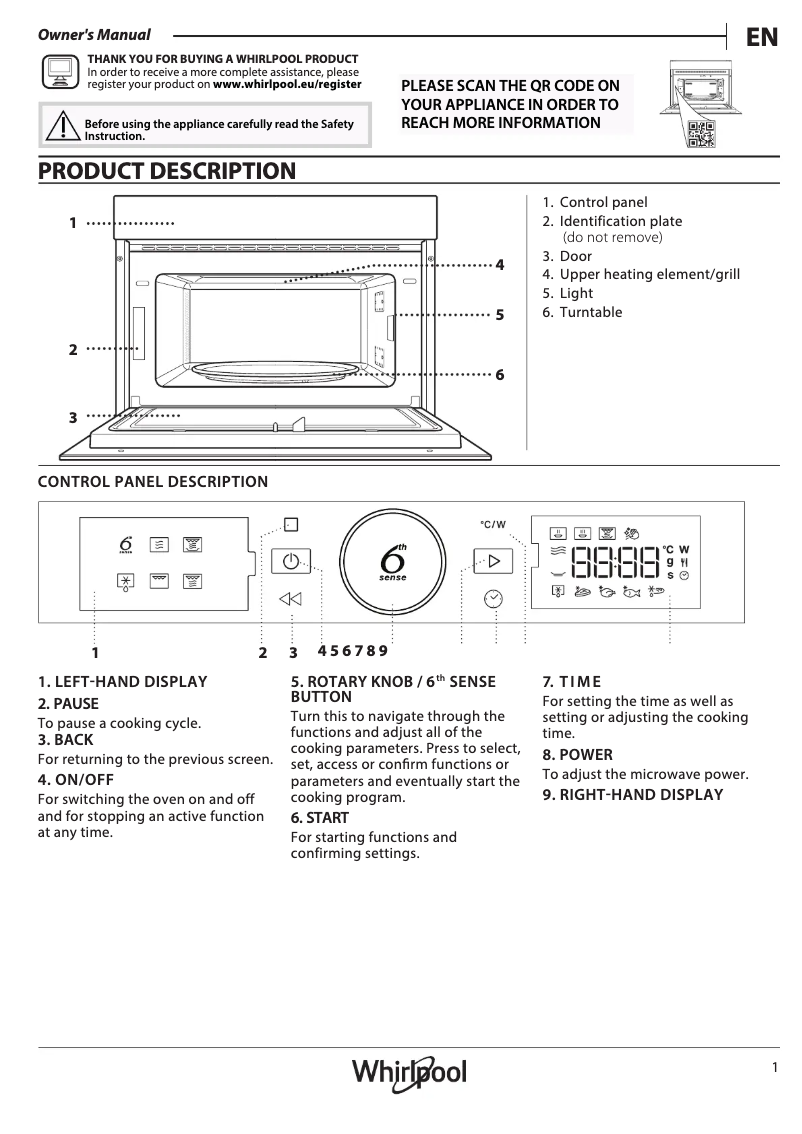 Página 1 del manual Guía de instalación Whirlpool WMD44MX