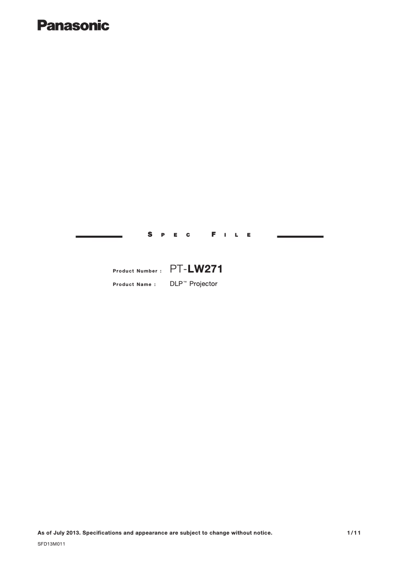 Imagen de la primera página del manual del dispositivo PT-LW271E