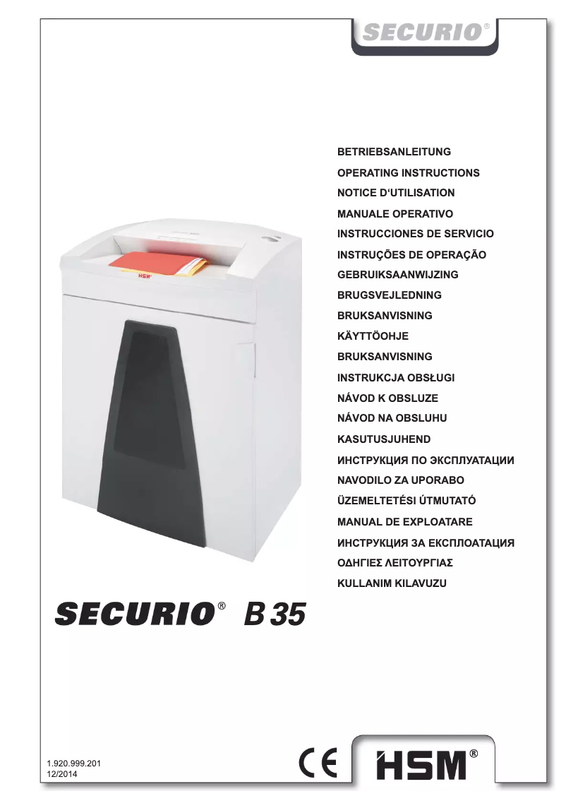 Page 1 de la notice Manuel utilisateur HSM Securio B35c