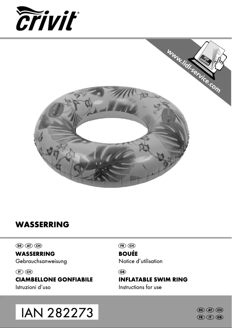 Page 1 de la notice Manuel utilisateur Crivit IAN 282273