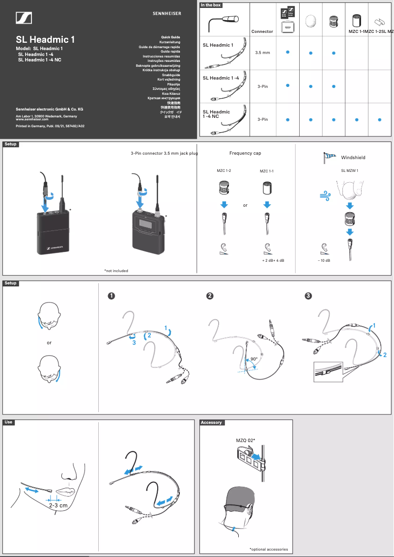 Imagen de la primera página del manual del dispositivo SL Headmic 1