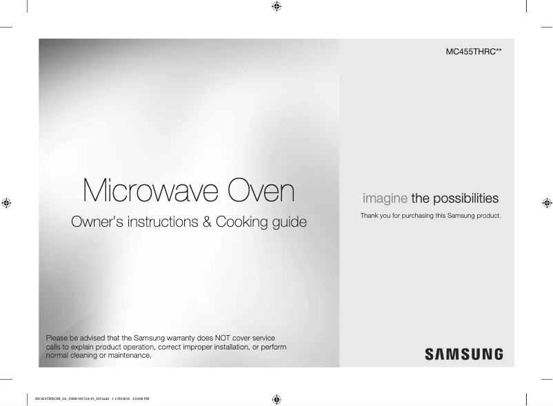 Page 1 de la notice Manuel utilisateur Samsung MC455THRCBB