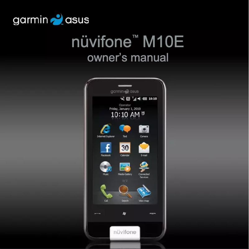 First page image of the manual for Nüvifone M10E