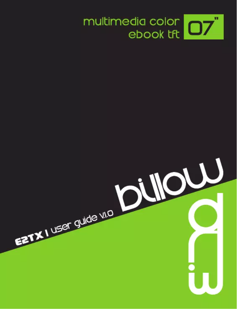 Page 1 de la notice Manuel utilisateur Billow E2TP