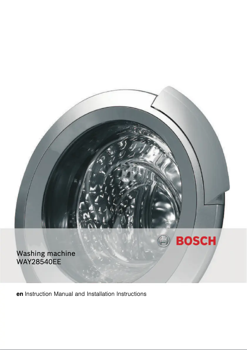 Page 1 de la notice Manuel utilisateur Bosch WAY28540