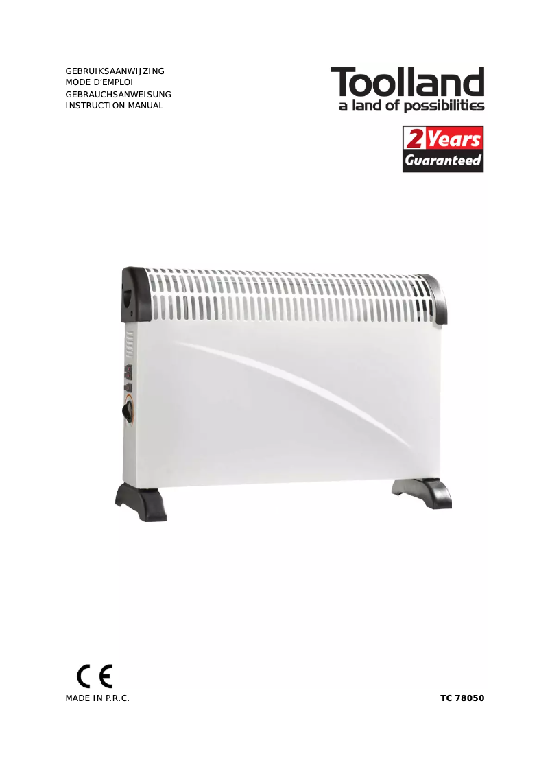 Page 1 de la notice Manuel utilisateur Toolland TC78050