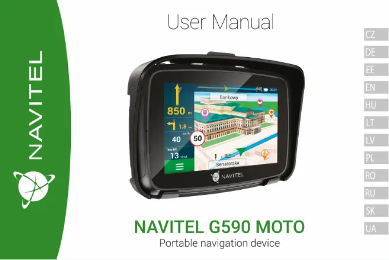 Page 1 of the manual User Manual Navitel G590 MOTO