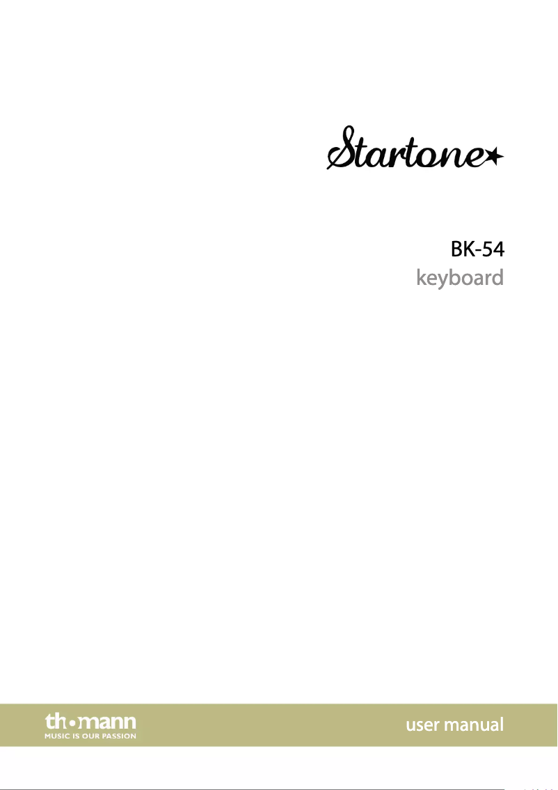 Page n°1 - Manuel utilisateur Startone BK-54