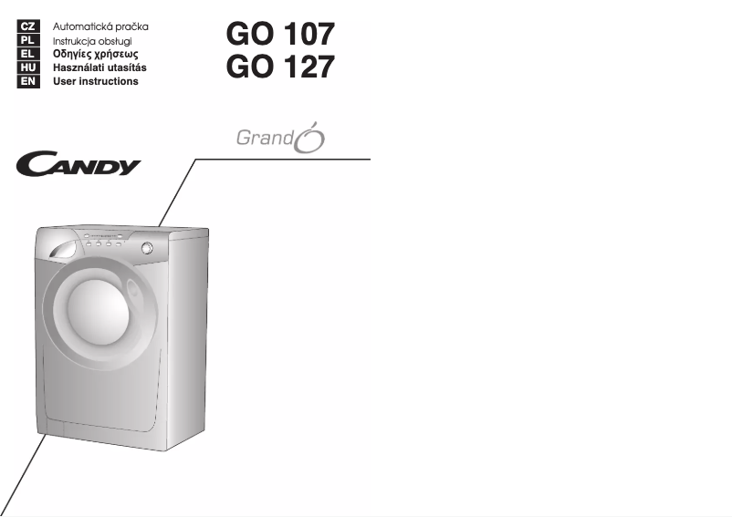 Page 1 de la notice Manuel utilisateur Candy GO 107-36S