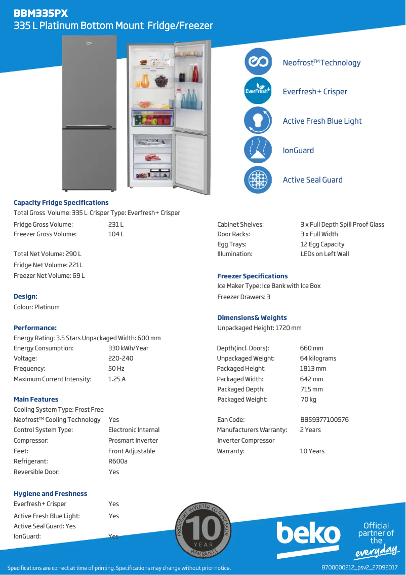 Image de la première page du manuel de l'appareil BBM335PX