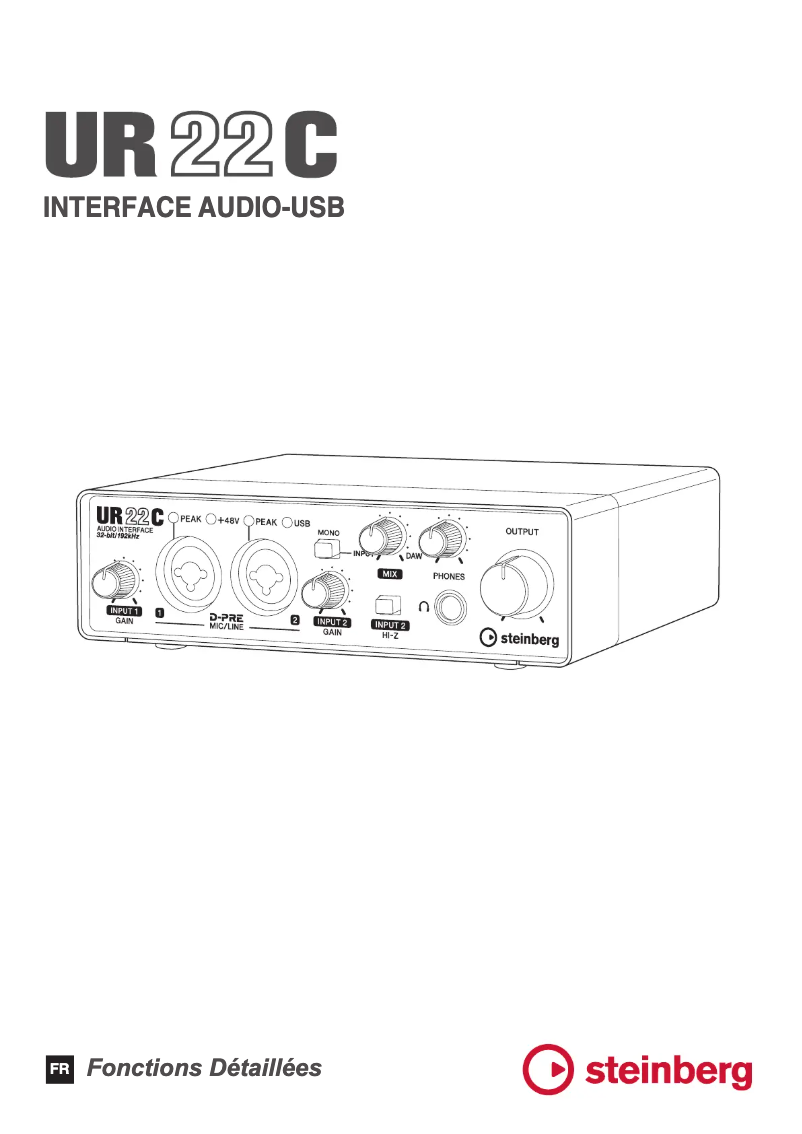 Page 1 de la notice Guide d'installation Steinberg UR22C