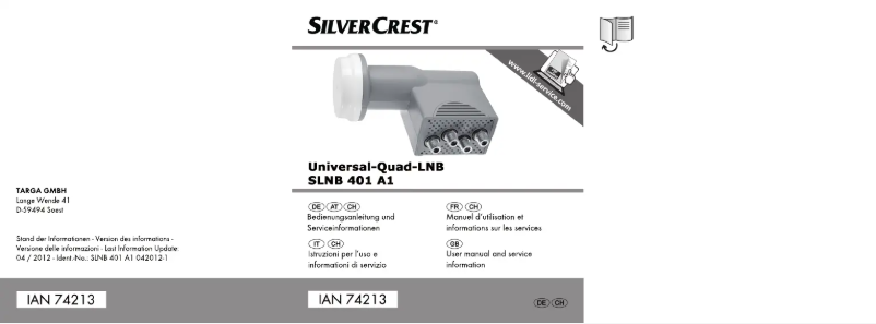 Page n°1 - Manuel utilisateur SilverCrest SLNB 401 A1