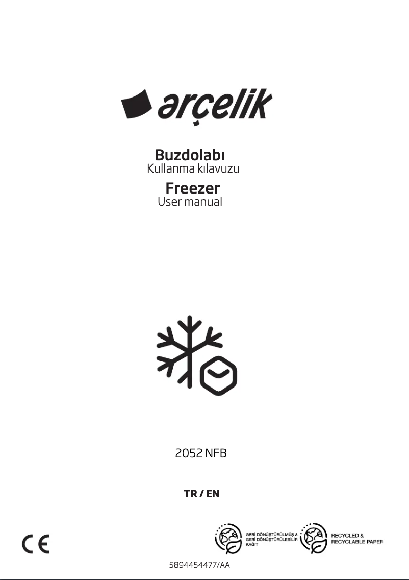 Page n°1 - Manuel utilisateur Arçelik 2052 NFB