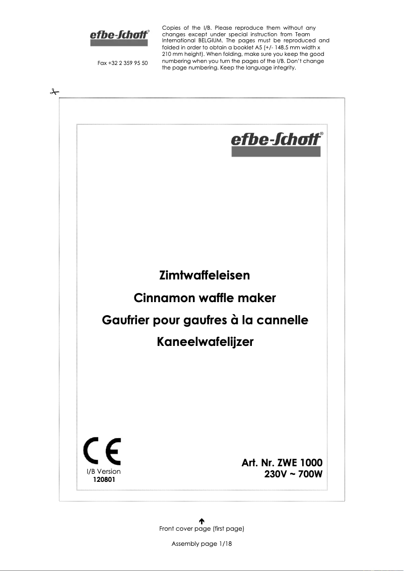 Image de la première page du manuel de l'appareil SC ZWE 1000