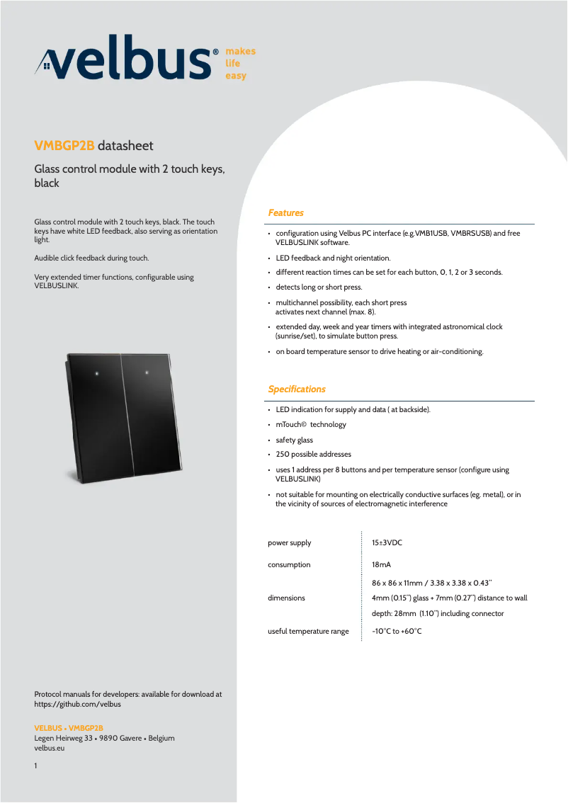 Image de la première page du manuel de l'appareil VMBGP2B