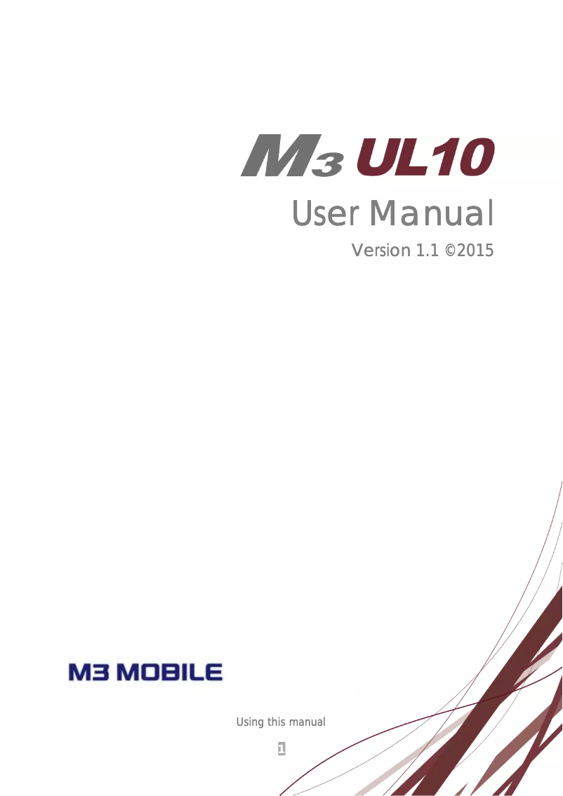 Page n°1 - Manuel utilisateur M3 Mobile UL10