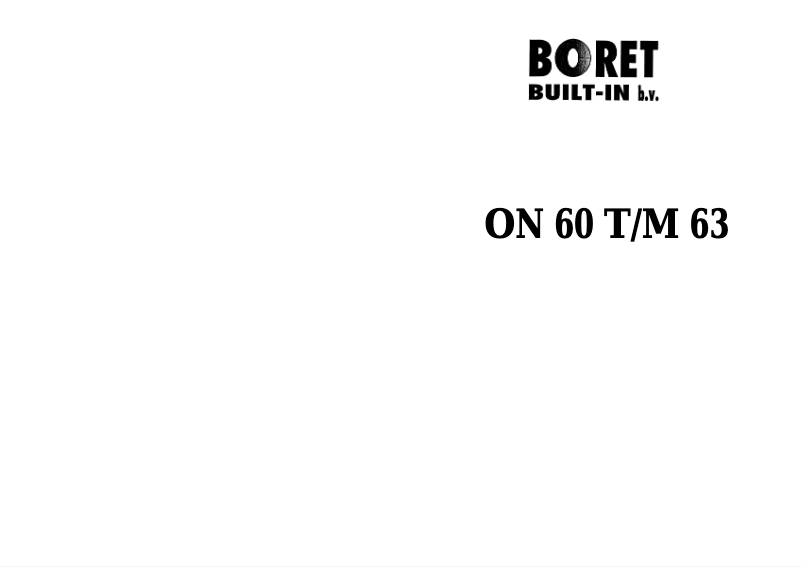 Page 1 de la notice Manuel utilisateur Boretti ON 60