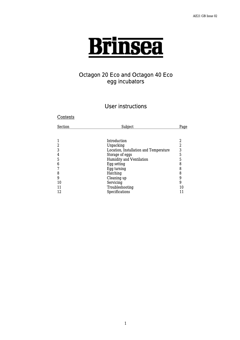 Image de la première page du manuel de l'appareil Octagon 20 ECO