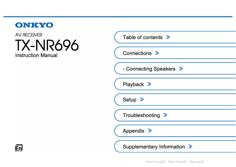 Page n°1 - Manuel utilisateur Onkyo TX-NR696-S