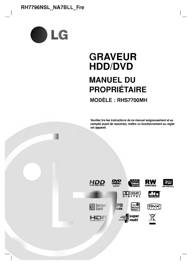Page n°1 - Manuel utilisateur LG RH7796NSL