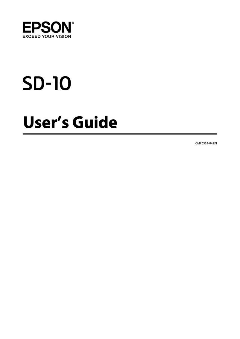 Page 1 de la notice Manuel utilisateur Epson SD-10