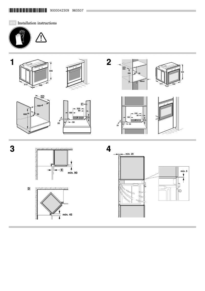 Page 1 de la notice Guide d'installation Bosch HBA64B251B