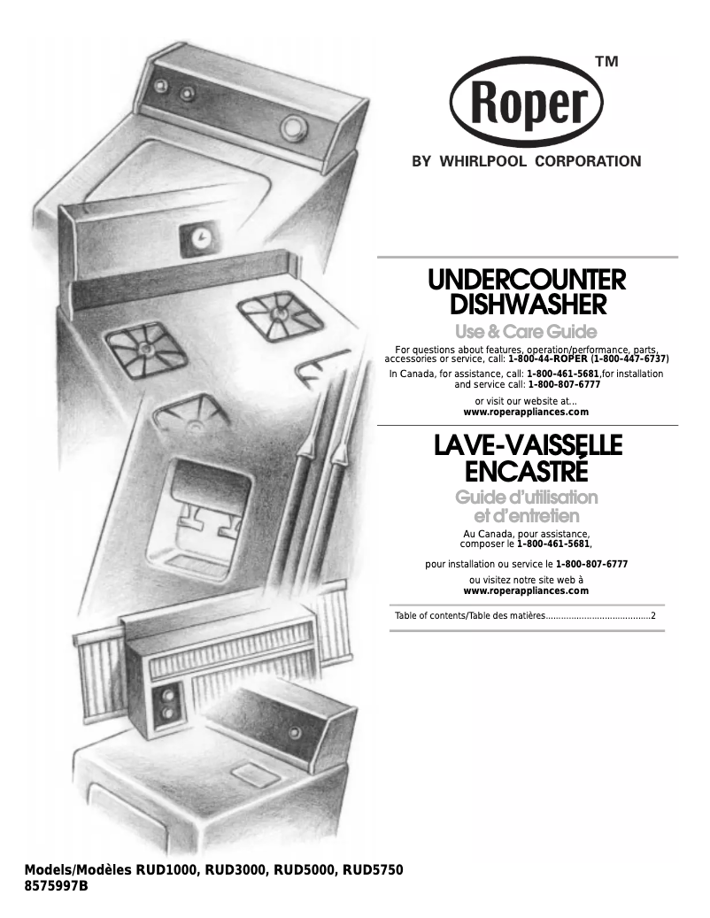 Page 1 de la notice Manuel utilisateur Roper RUD3000KQ1