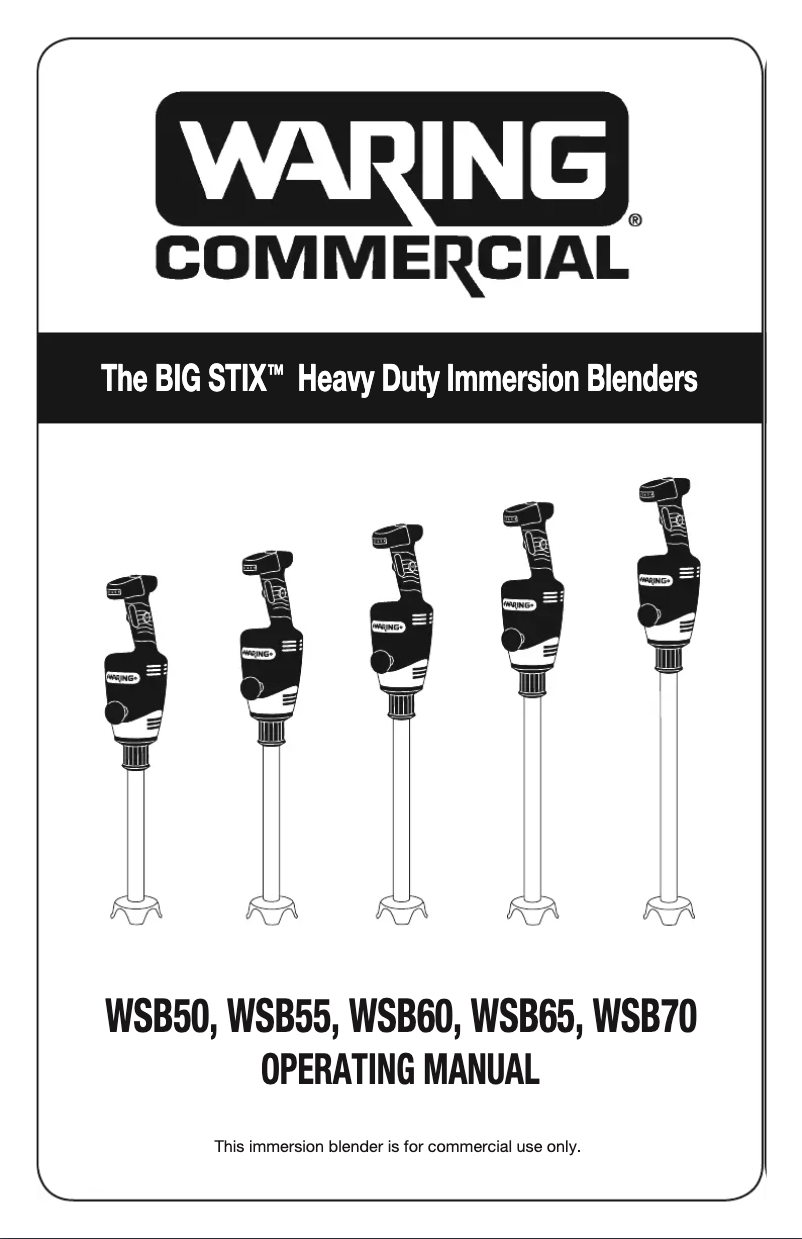 Page n°1 - Manuel utilisateur Waring Commercial WSB55