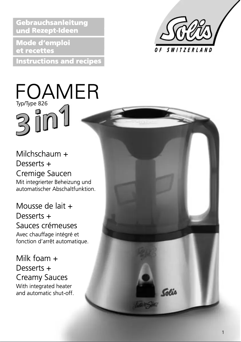Image de la première page du manuel de l'appareil Foamer 826