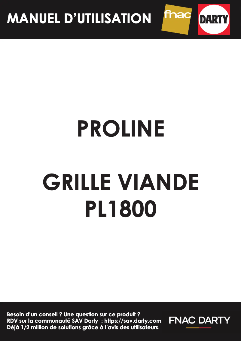 Image de la première page du manuel de l'appareil PL1800