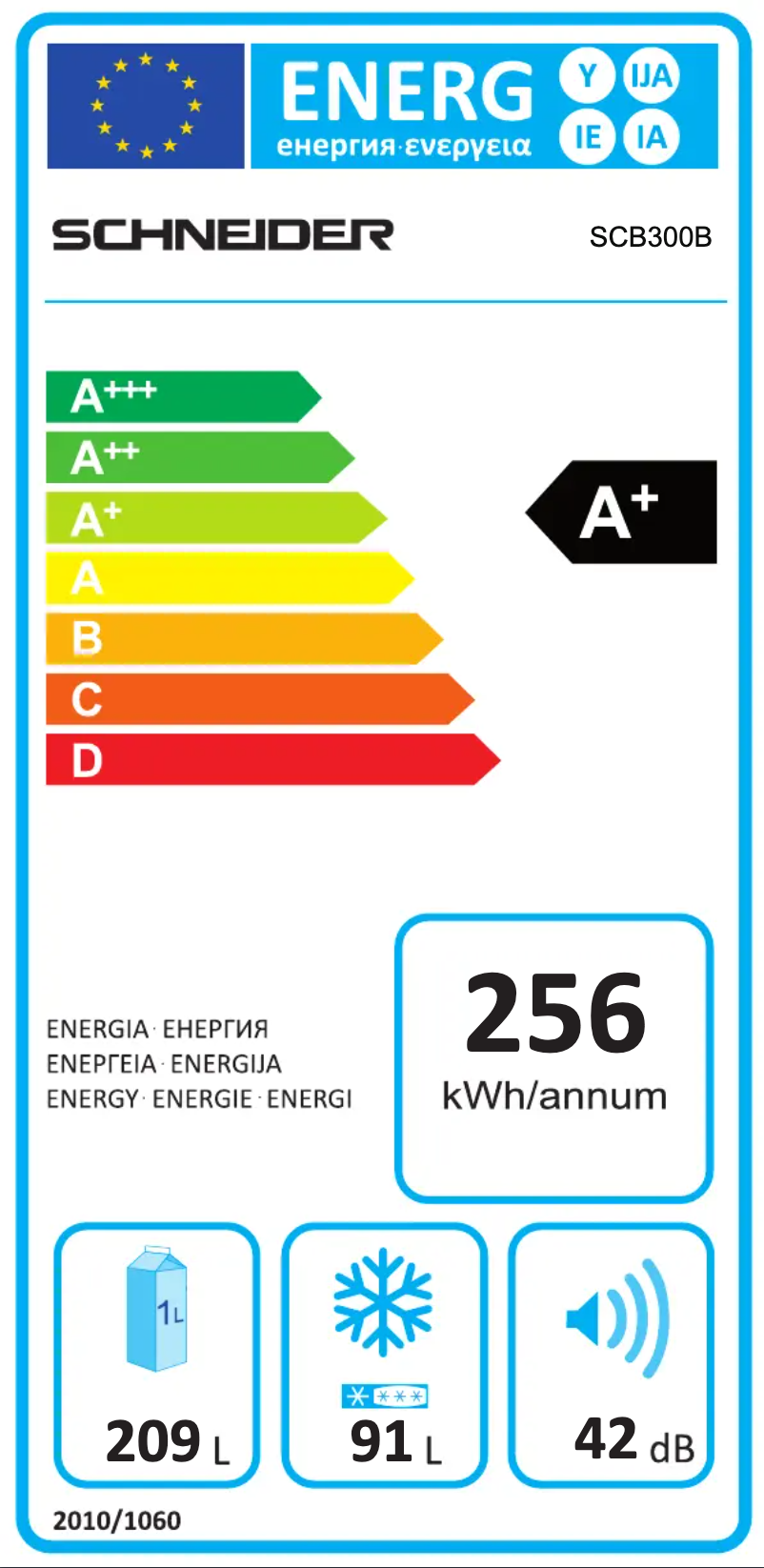 Page 1 de la notice Label énergétique Schneider SCB300B