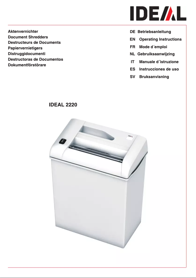 Image de la première page du manuel de l'appareil 2220