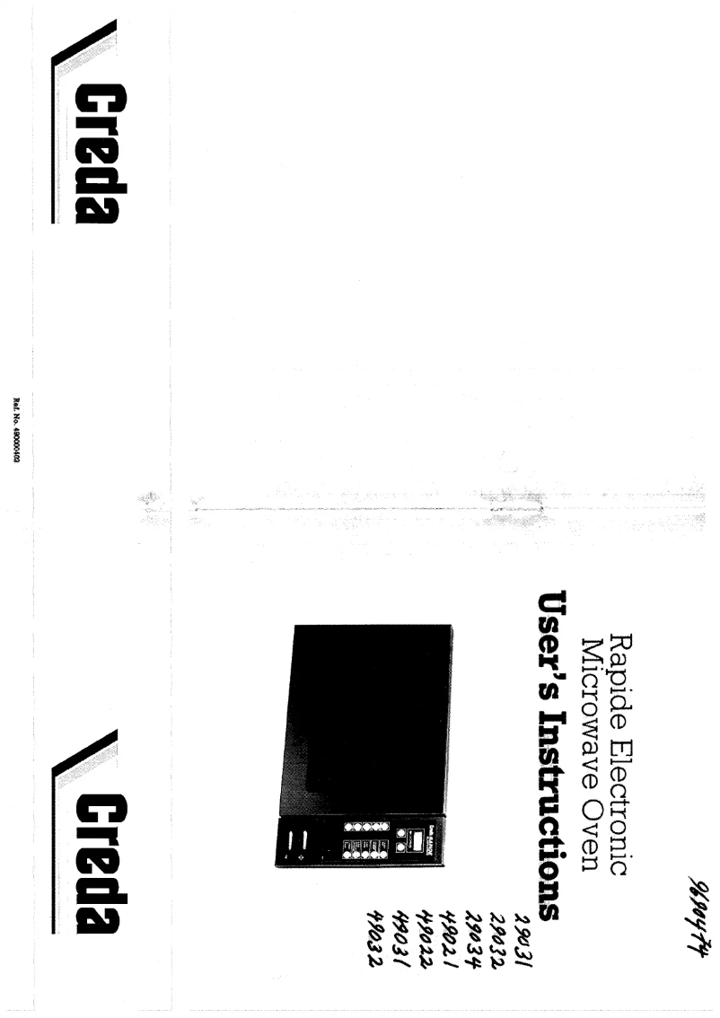 Page 1 de la notice Manuel utilisateur Creda 29032