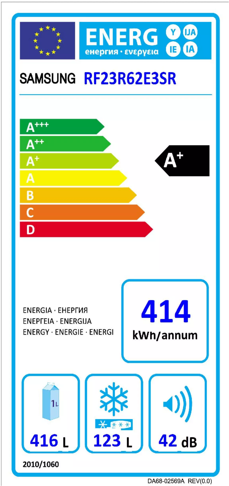 Image de la première page du manuel de l'appareil RF23R62E3SR
