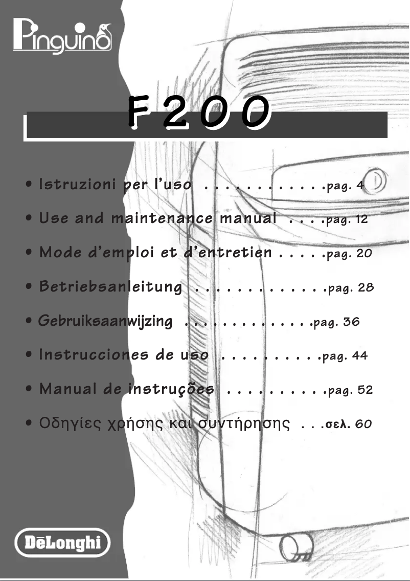 Page 1 de la notice Manuel utilisateur DeLonghi Pinguino PAC F200