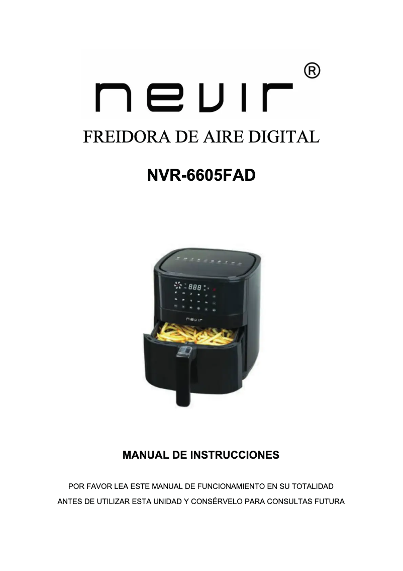 Page n°1 - Manuel utilisateur Nevir NVR-6605FAD