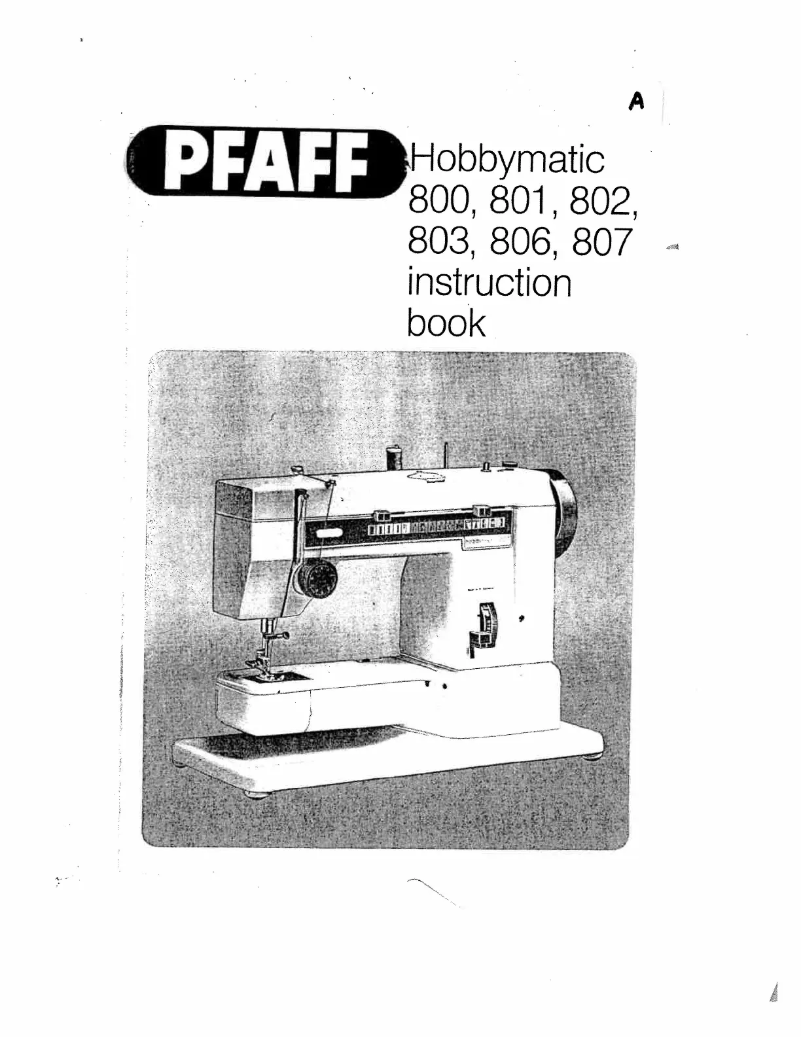 Page 1 de la notice Manuel utilisateur Pfaff hobbymatic 802