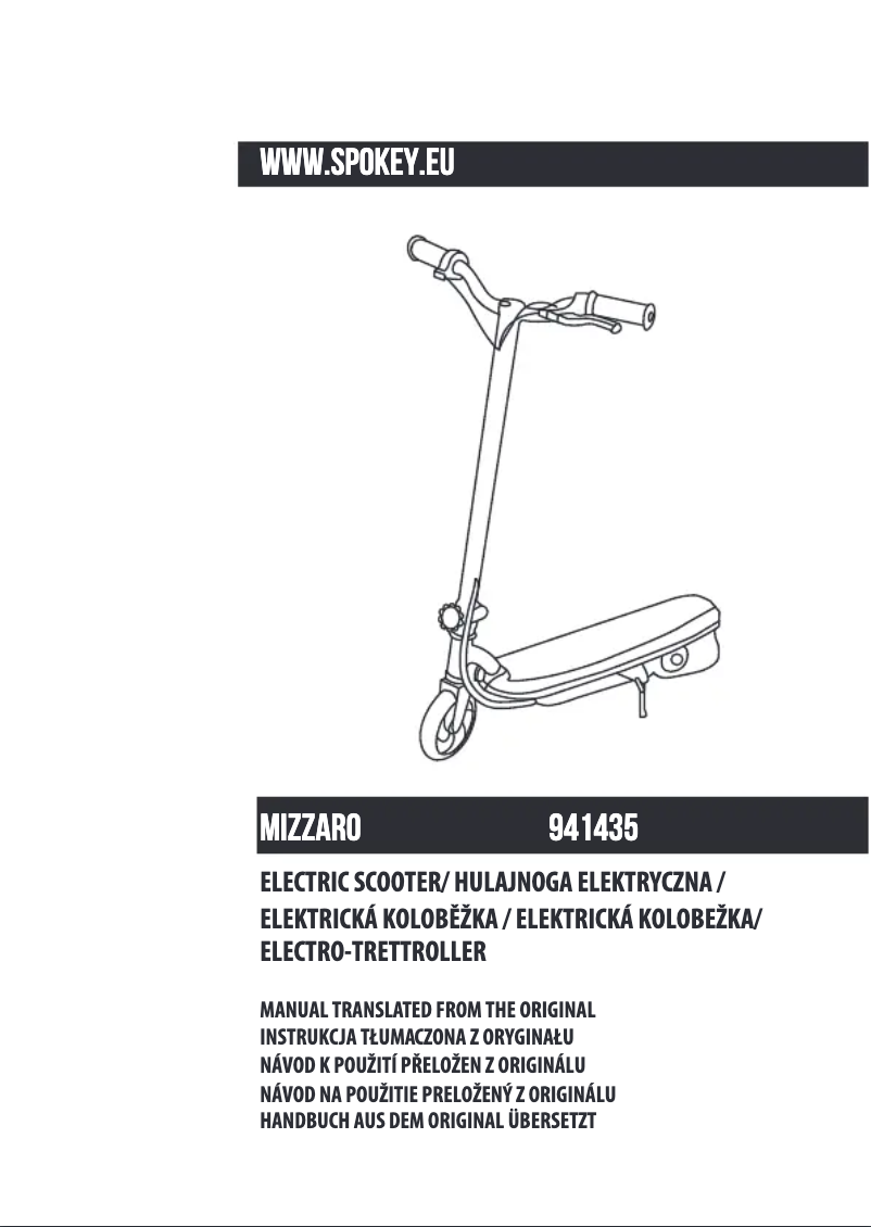 Page 1 de la notice Manuel utilisateur Spokey Mizzaro