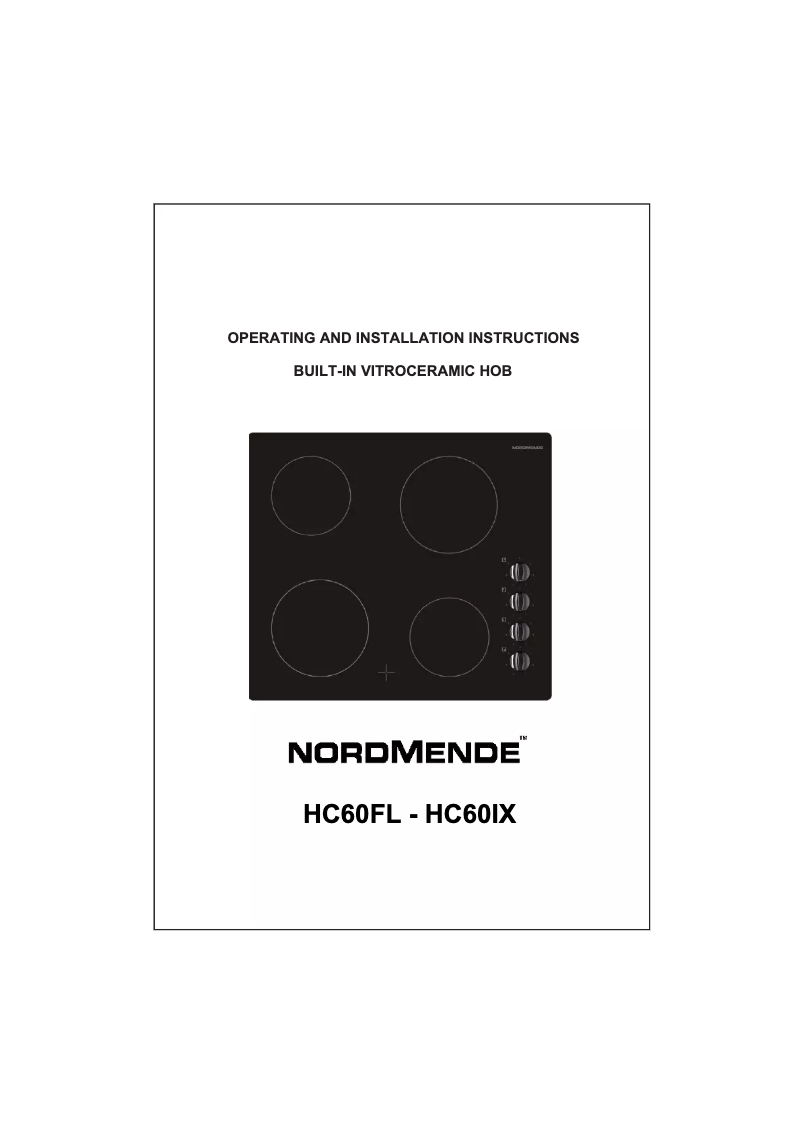Page 1 de la notice Manuel utilisateur Nordmende HC60