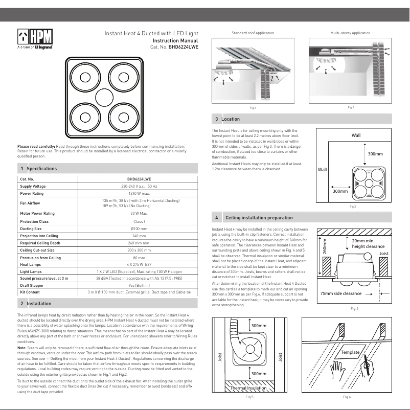 Page 1 de la notice Manuel utilisateur HPM BHD6224LWE