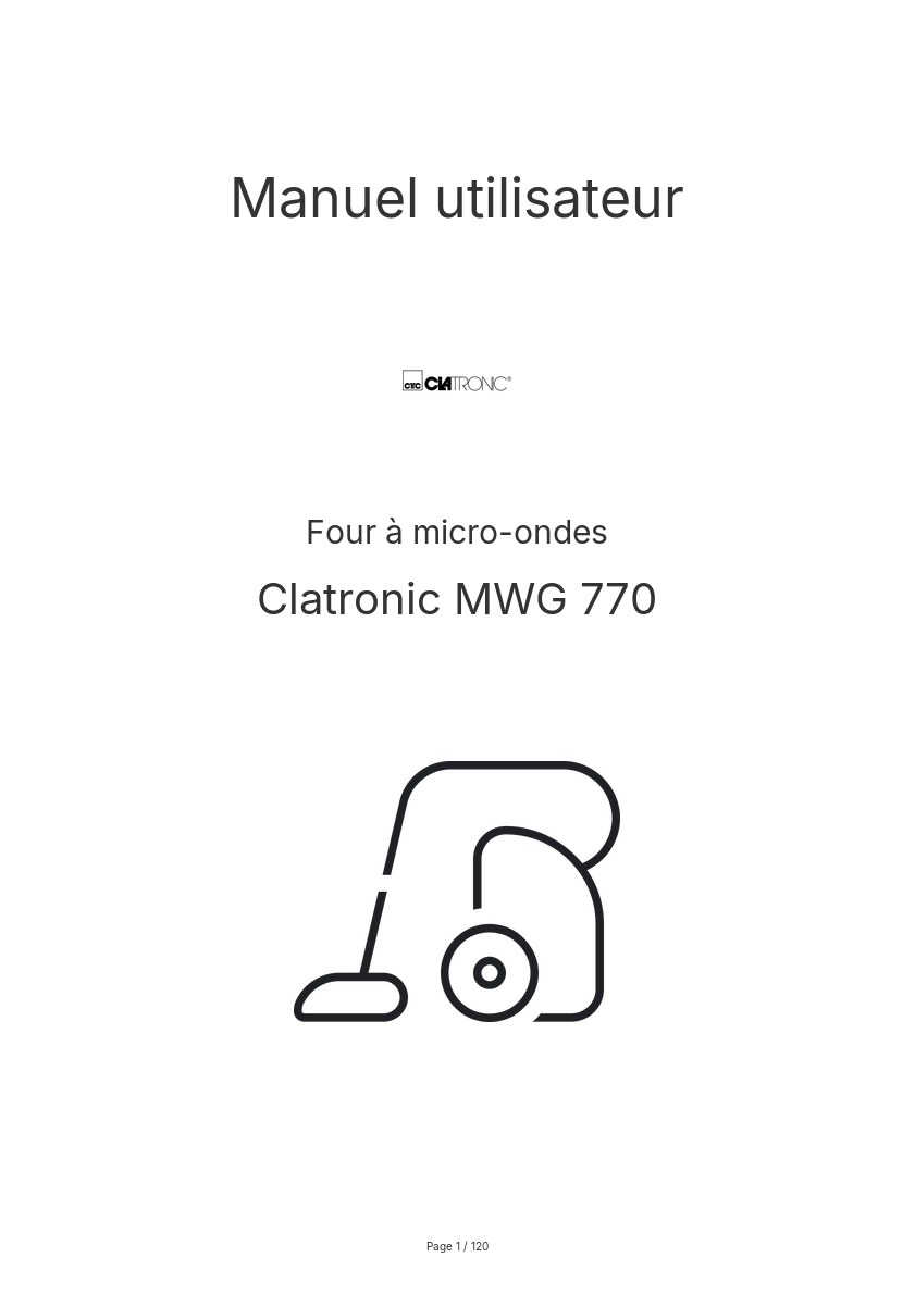 Image de la première page du manuel de l'appareil MWG 770