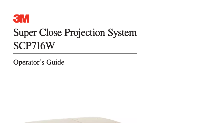 Image de la première page du manuel de l'appareil SCP716W