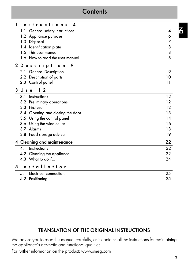 Page 1 de la notice Manuel utilisateur Smeg CVIA618RNX2