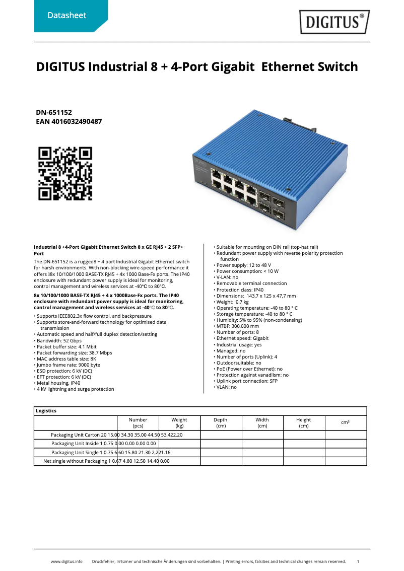 Image de la première page du manuel de l'appareil DN-651152